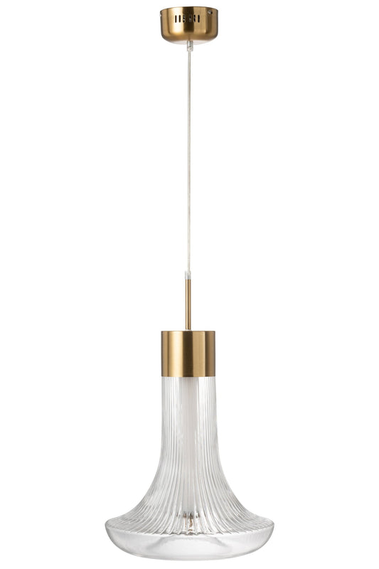 Hanglamp led goud metaal/glas transparant