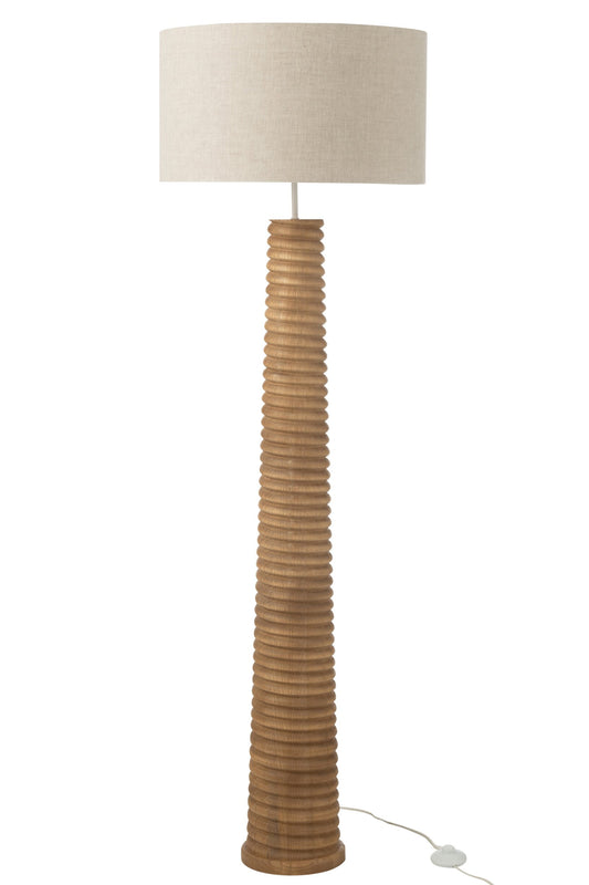 Floor lamp with cord, natural/grey ailanthus wood