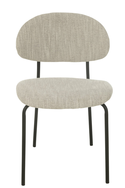 Dining Chair Textile/Metal Beige