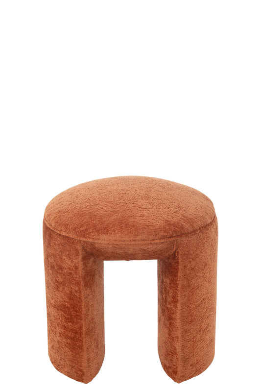 Stool Round Textile Orange Rust