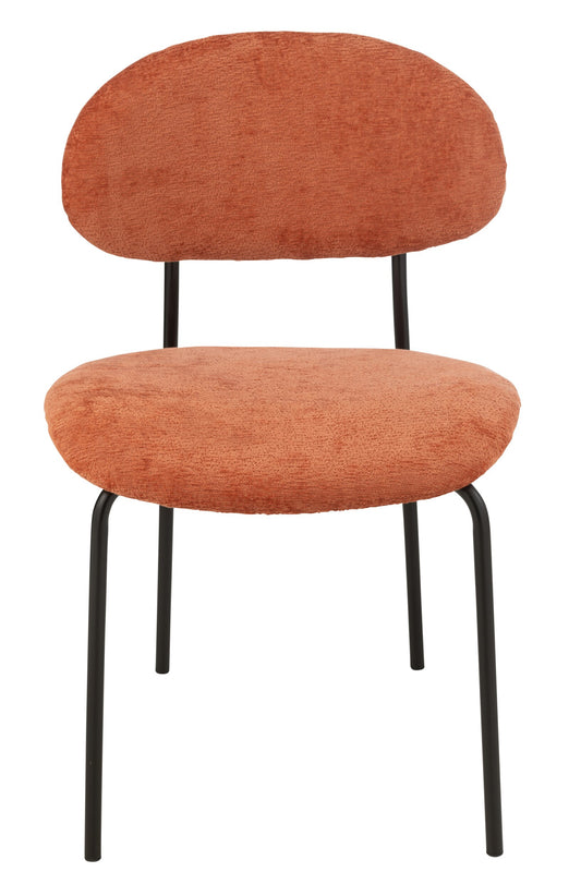Dining Chair Textile/Metal Orange Rust