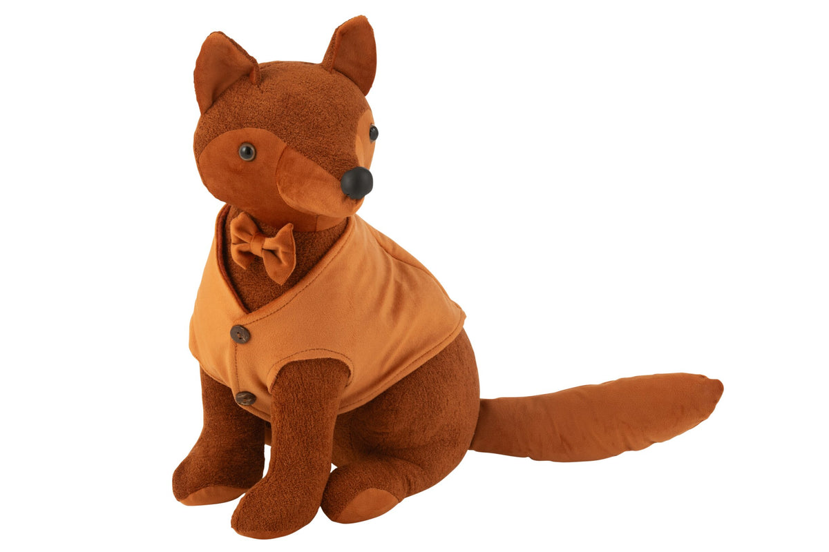 Door Stop Owl Bouclé/Velvet Cognac