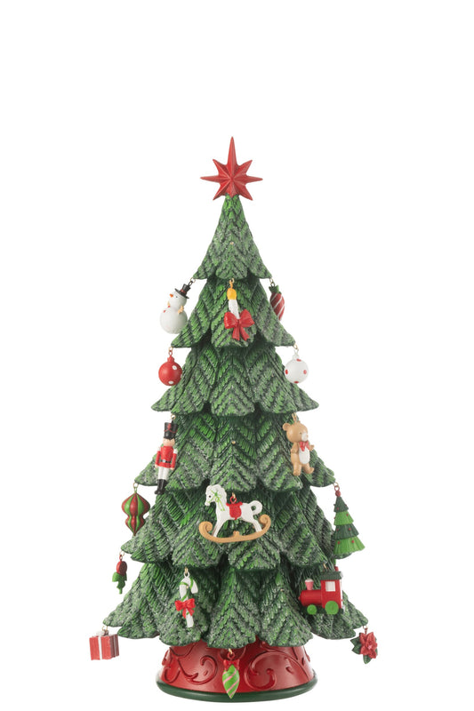 Xmas Tree LED Ornaments Resin Mix Small