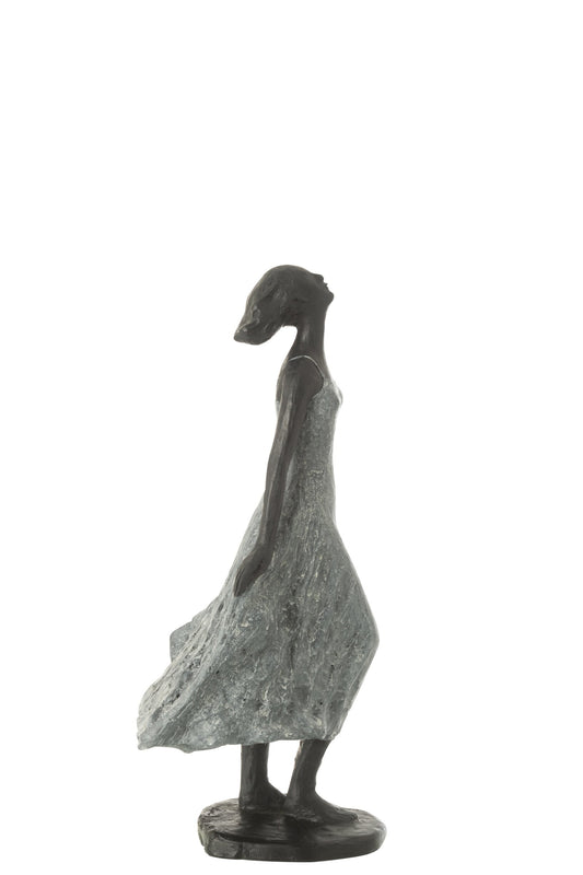 Girl Looking At Sky Resin Black/Grey Small