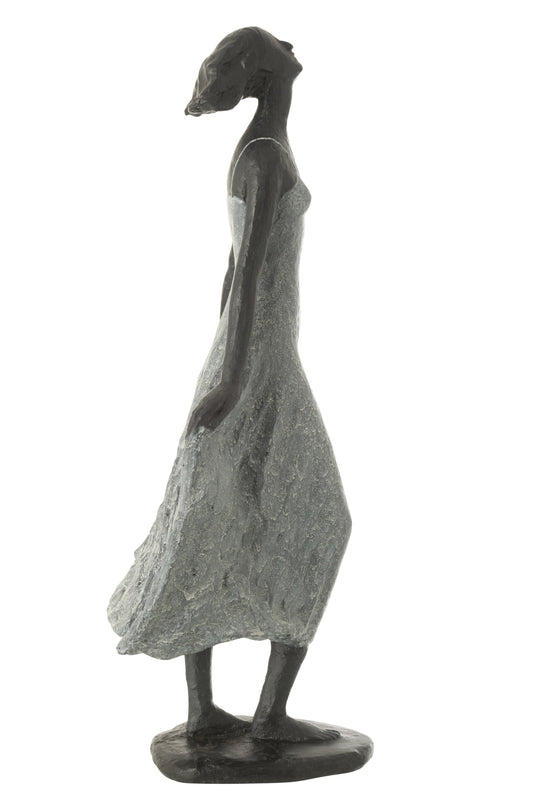 Girl Looking At Sky Resin Black/Grey Large