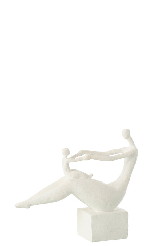 Mum+Kid On Knees Resin Matt White