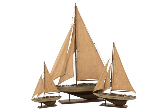 Sailboat Wood Brown Large