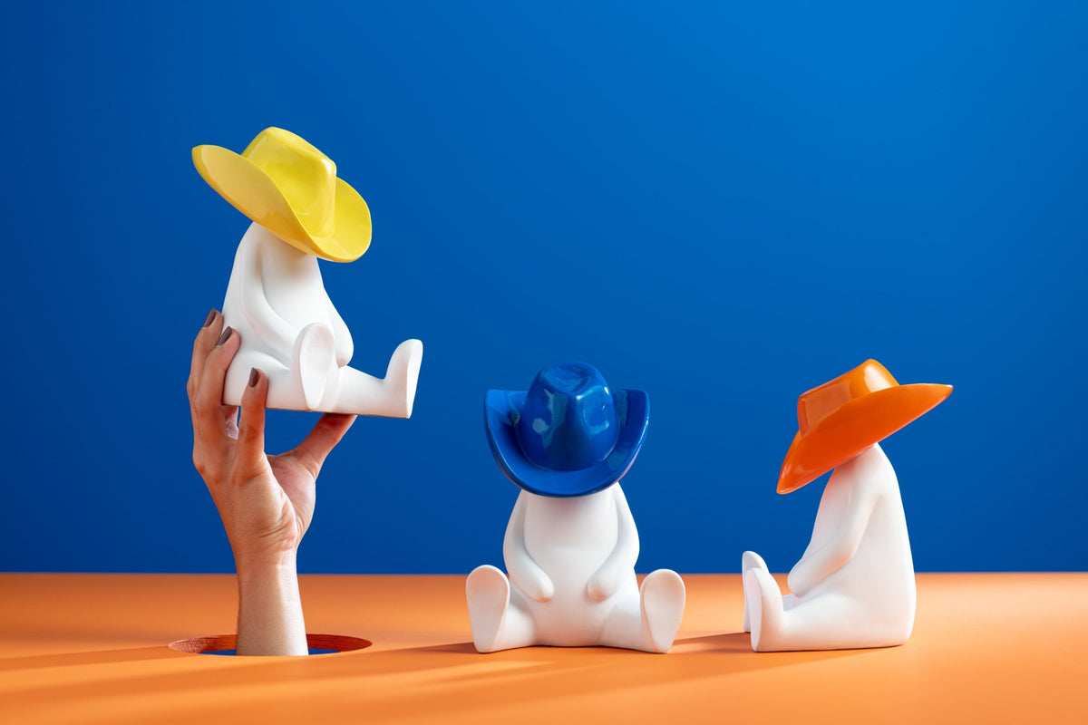 Figure Cowboy Hat Resin Mix Assortment Of 3