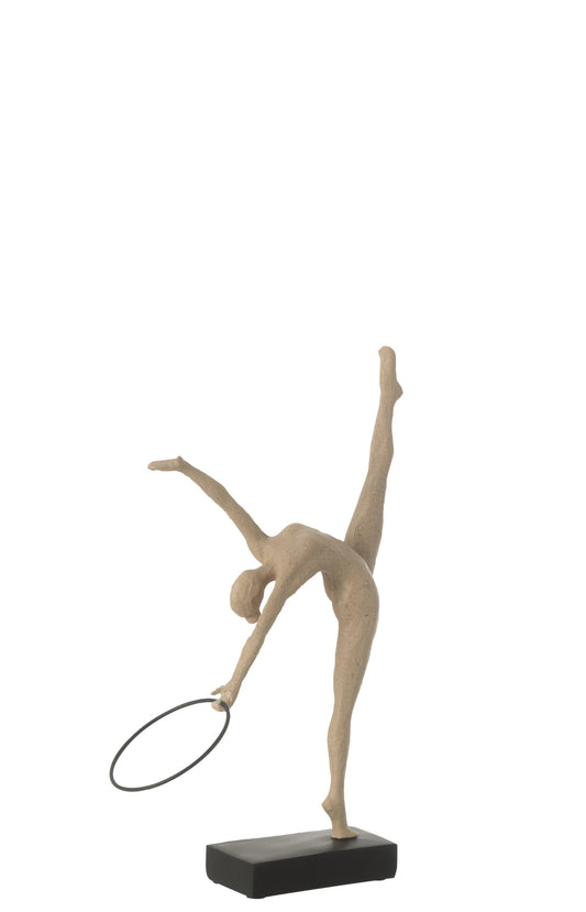 Gymnast Hoop On Base Resin Beige/Black