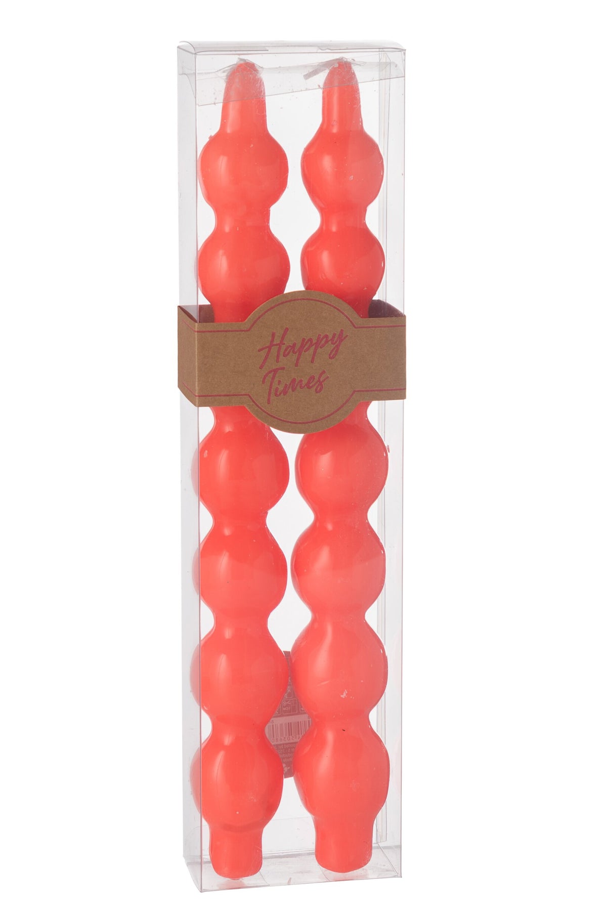 Doos Van 2 Kaarsen Kalebas Fluo Rood - 5 Uur