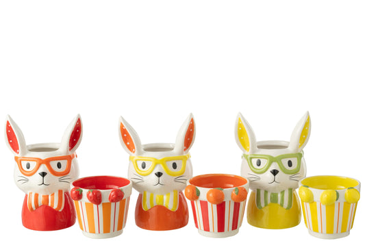 Flowerpot 2 Parts Rabbit Dolomite Mix Large Assortment Of 3