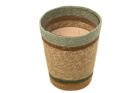 Geurkaars Mand Beige Bei/Bl Large - 75 Uur