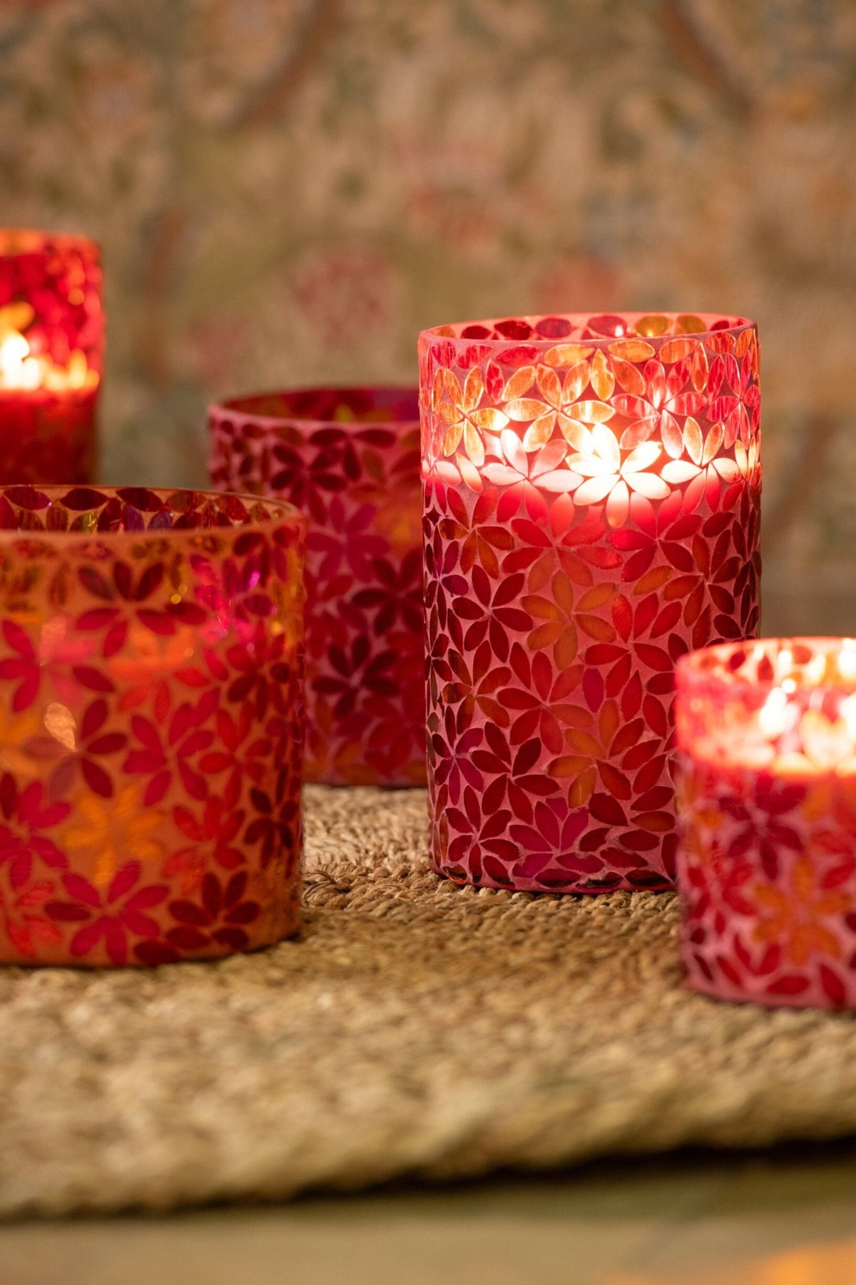 Geurkaars Bloemen Mozaiek Wax Large Assortiment Van 2 - 75 Uur