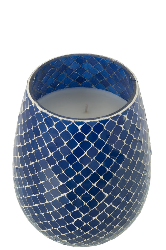 Geurkaars Mia Mozaiek Blauw Medium-120u