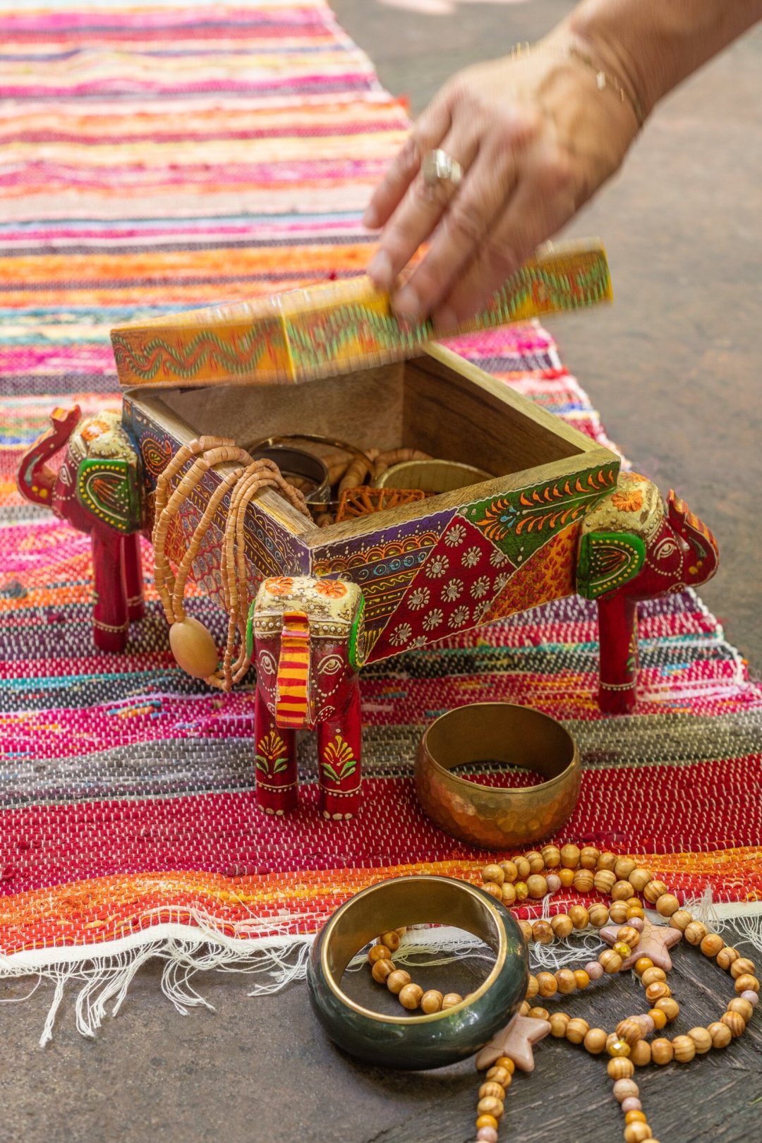 Doos olifant voeten Delhi mango hout mix