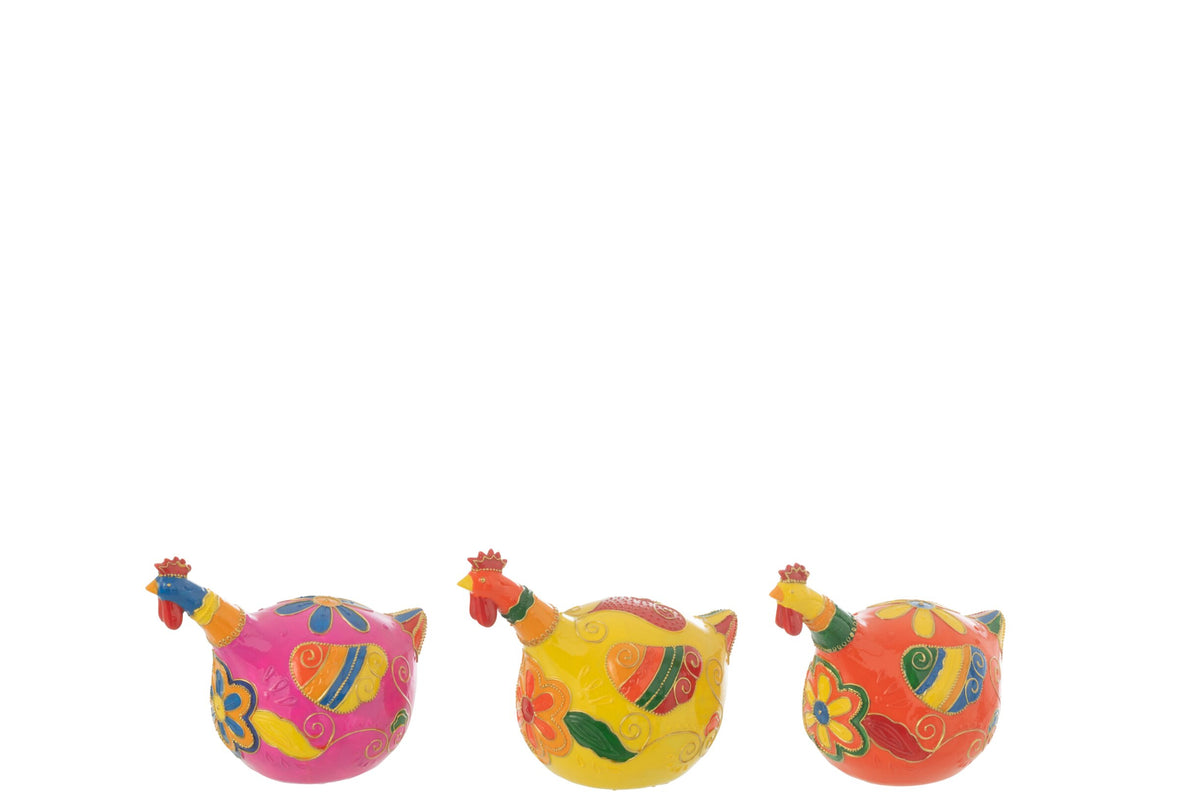 Chicken Flowers Resin Mix Medium Assortment Of 3