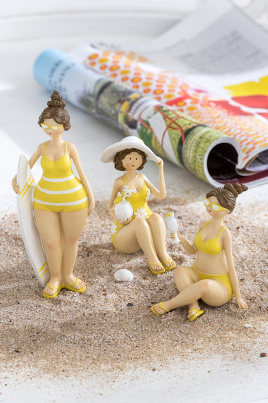 Beach Ladies Resin Yellow Assortment Of 3