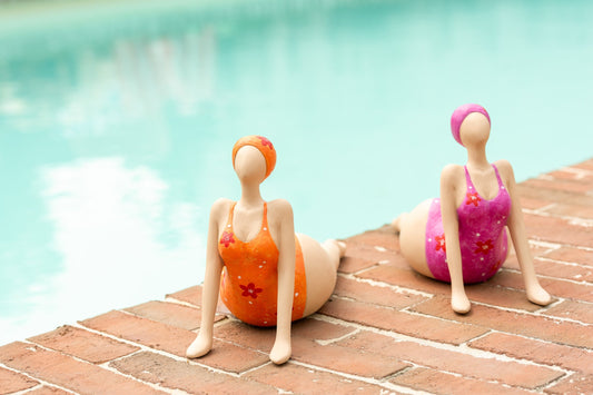 Woman Yoga Lying Polyresin Mix Assortment Of 2