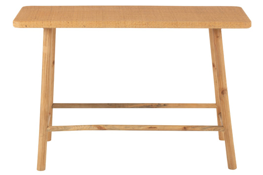 Console Rectangular Cane/Fir Wood Natural