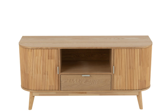 Cabinet Rounded Mdf/Pine Wood Natural Small