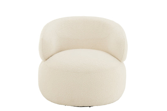 Armchair Swivel Round Foam Ecru