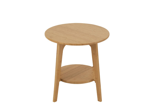 Side Table Round Bamboo Natural Small