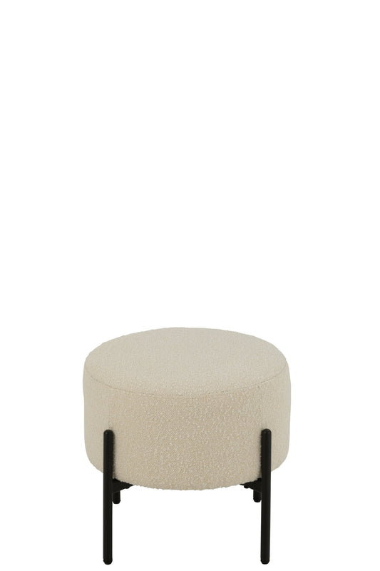Stool Boucle Plywood/Polyester White/Black