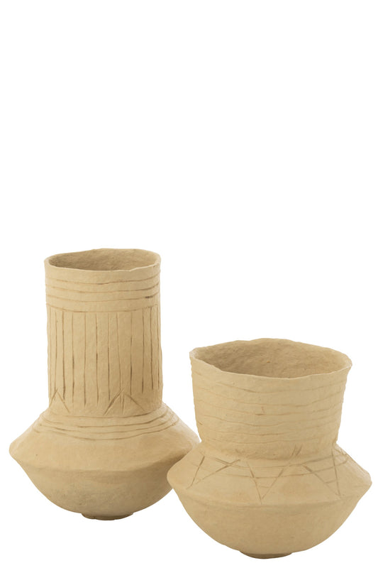 Pot Gada Paper Mache Natural