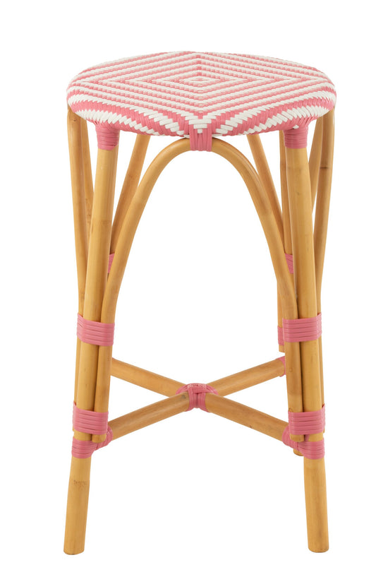 Stool Rattan Pink Large