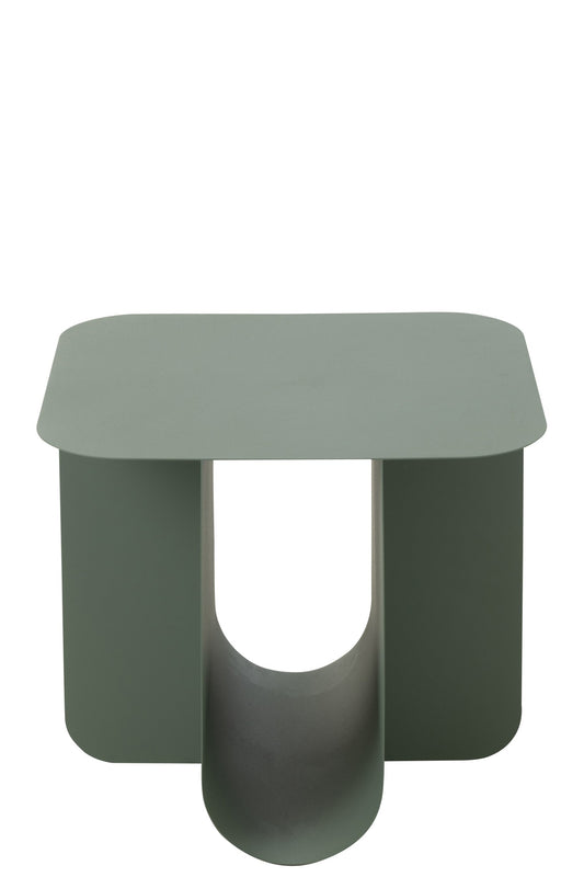 Side Table Square Metal Green