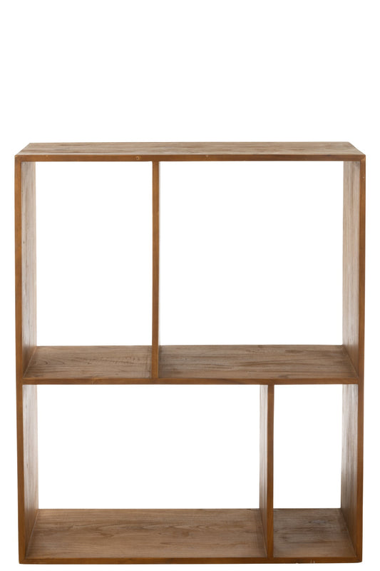 Wall Rack Cube 4p Wood Brown