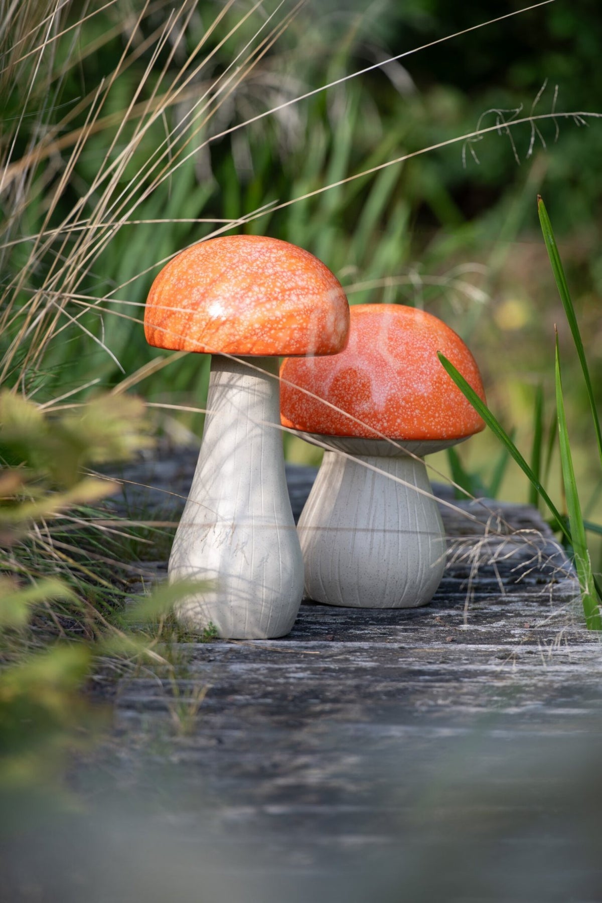 Set Of 2 Mushrooms Outdoor MgO Orange