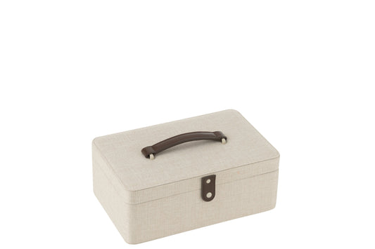 Boîte à cosmétiques rectangulaire + miroir polyester gris