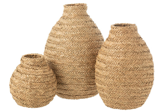 Vase Braided Seagrass Natural Large