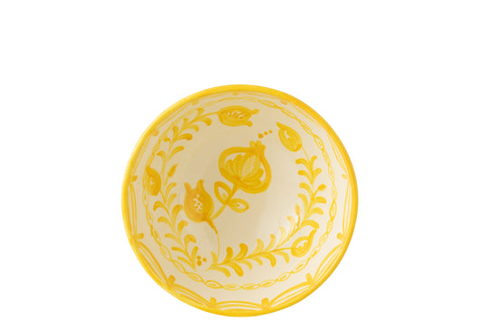 Bol Granada haut en céramique blanc/jaune grand