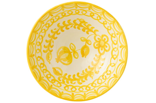 Bol Lebrillo Granada en céramique blanc/jaune