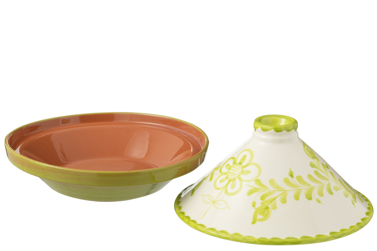 Tajine Granada ceramic white/green