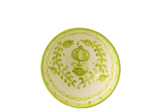 Bol Granada haut en céramique blanc/vert grand