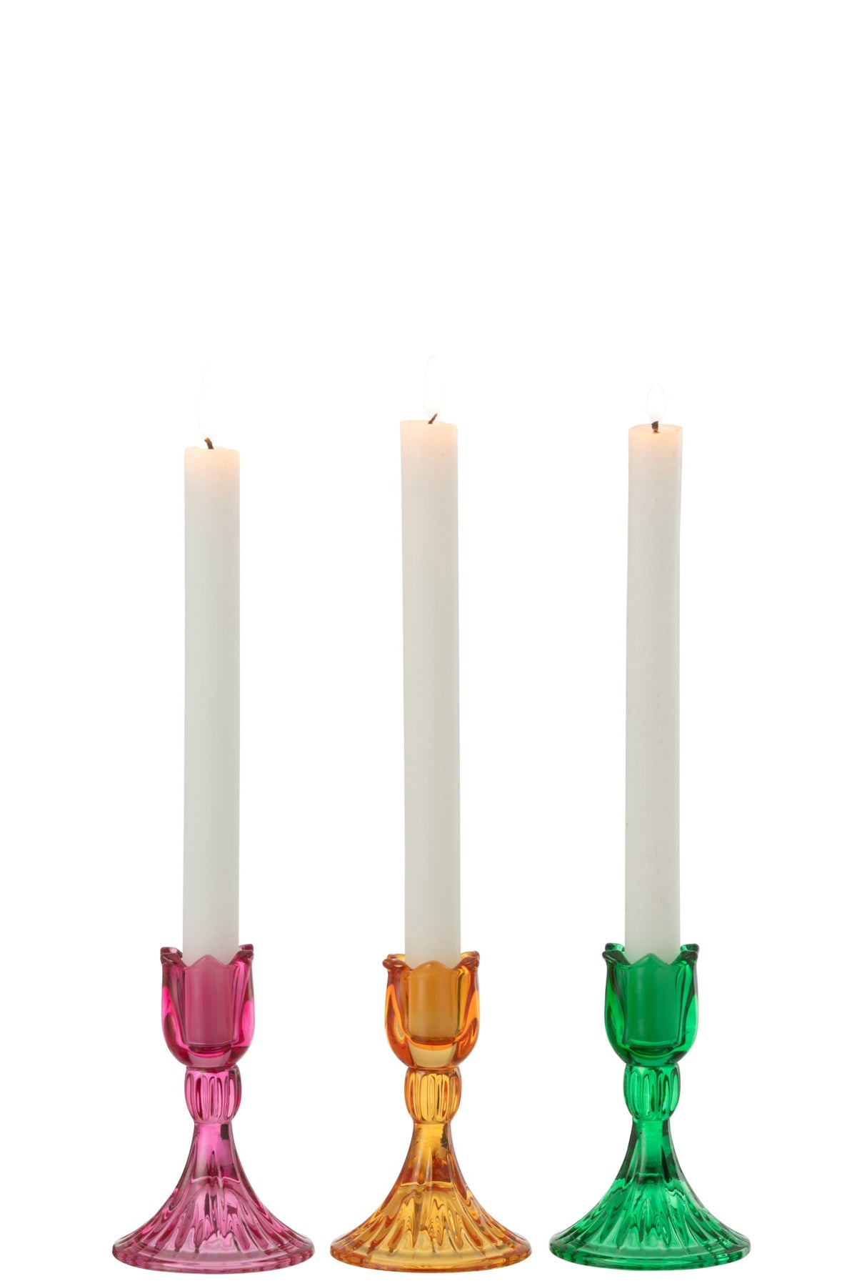 Kandelaar Tulp Glas Mix Assortiment Van Drie