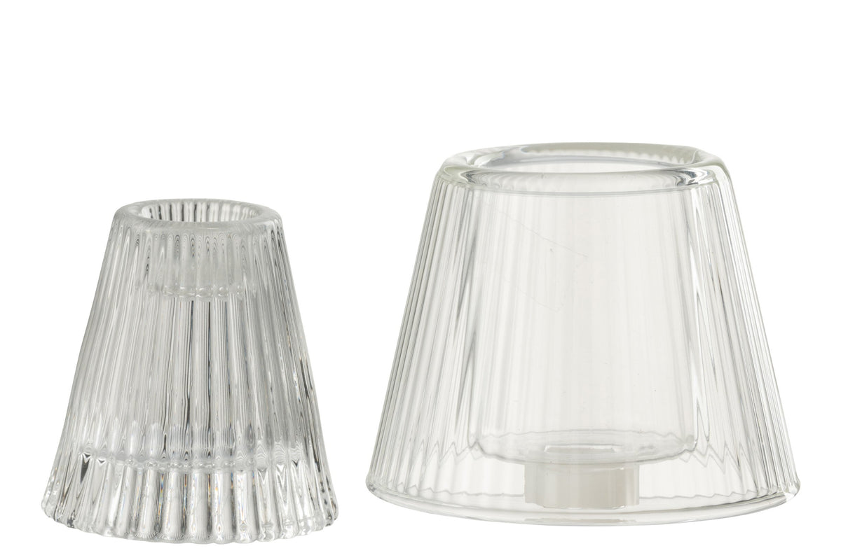 Theelichthouder Hoed Glas Transparent
