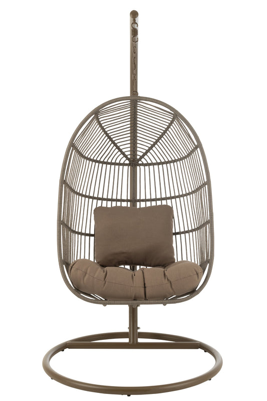 Hanging Chair Egga Steel/Rope Brown