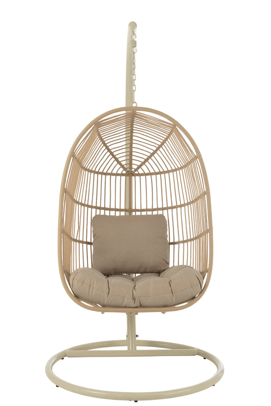 Hanging Chair Egga Steel/Rope Beige