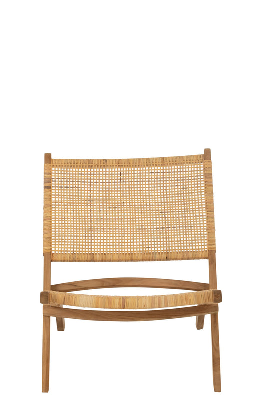 Folding Chair Rattan/Teak Natural
