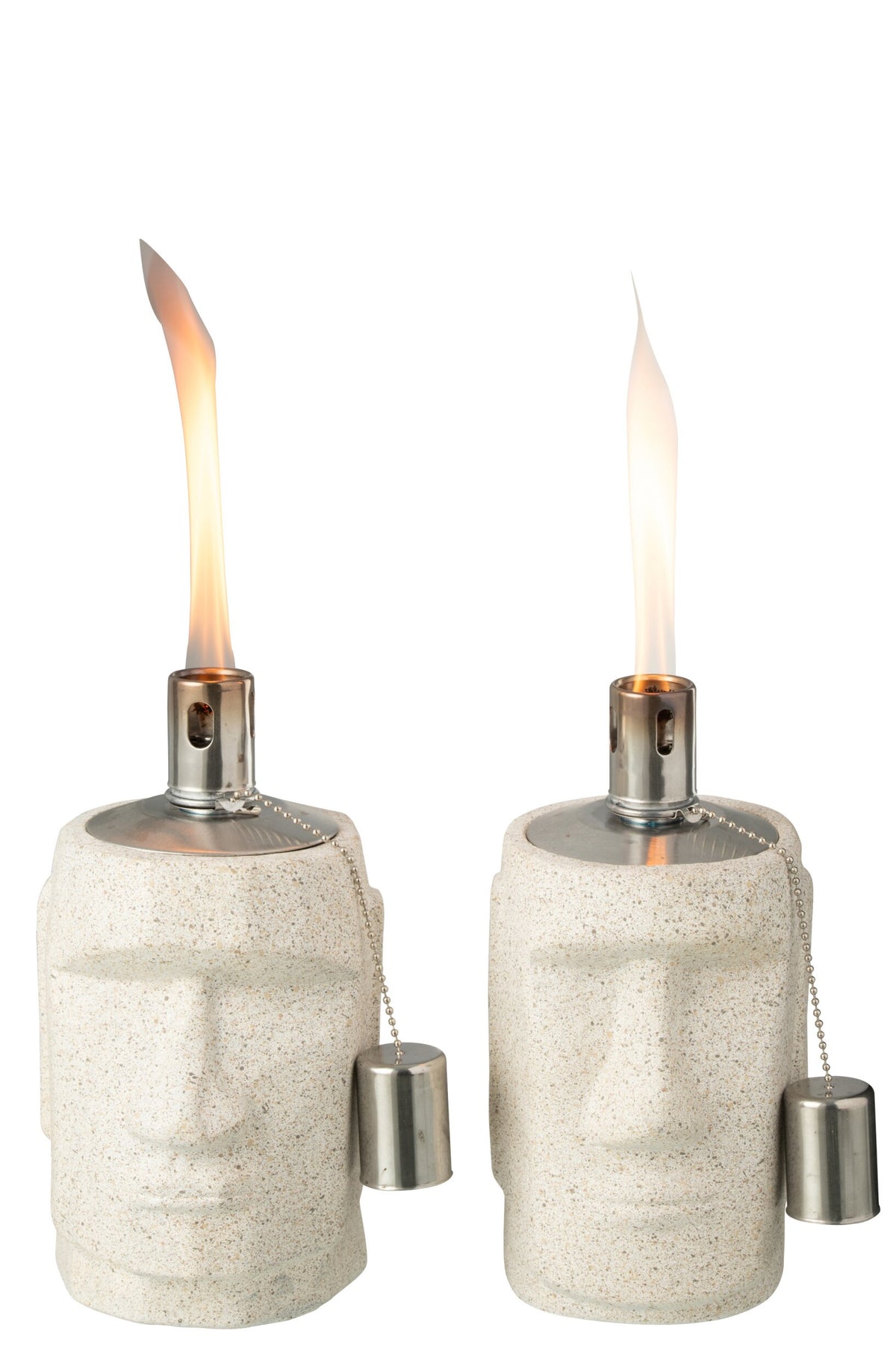Olielamp Moai Cement Grijs Assortiment Van 2