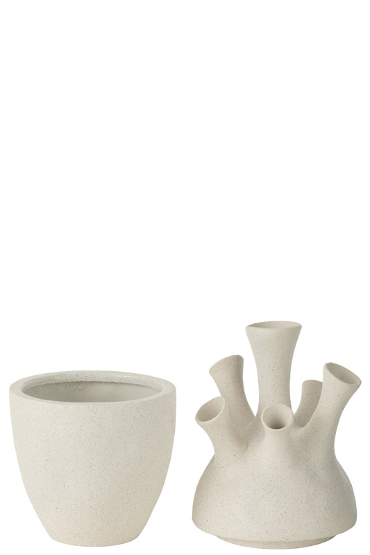 Vase Coral Clay White Large
