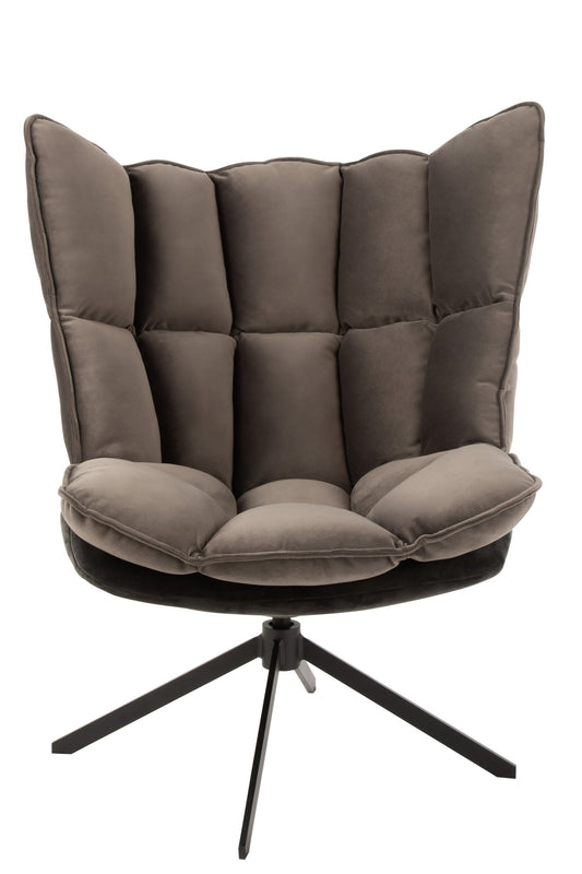Chair Relax Cushion On Frame Textile/Metal Grey