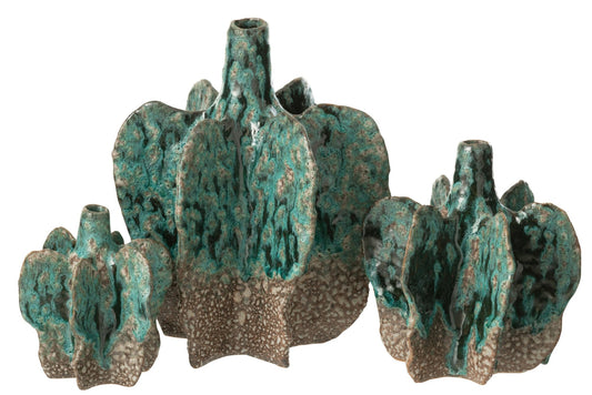 Vase Naga Ceramic Azur/Brown Large