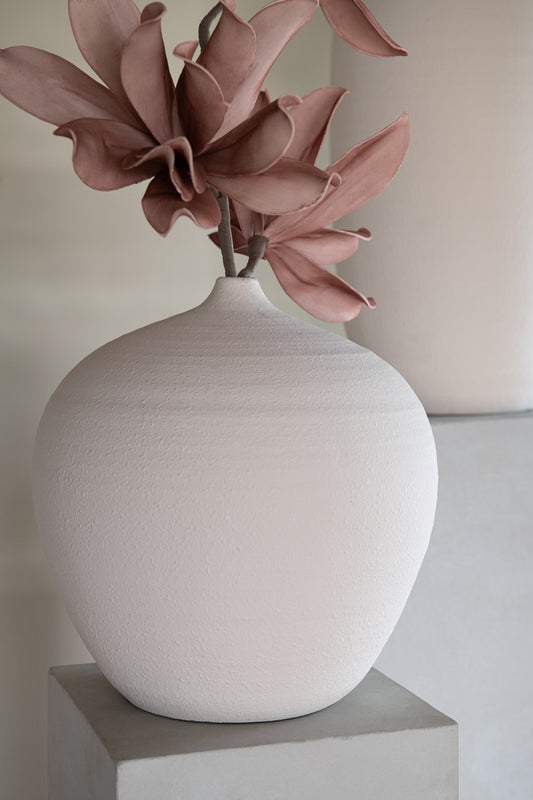 Vase Bottle Cassia Clay White
