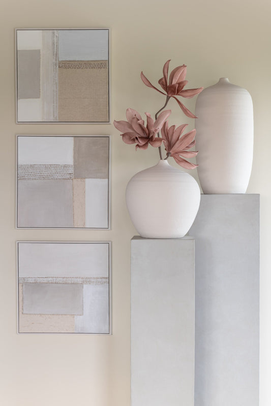 Vase Cassia Oval Clay White
