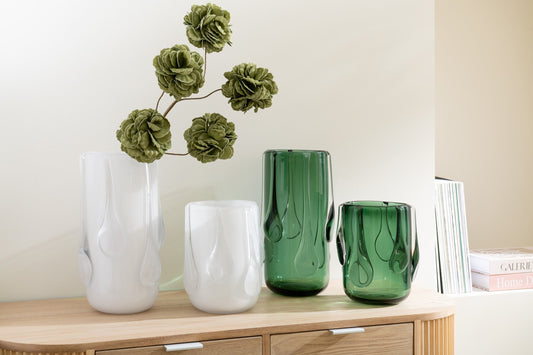 Vase Drippy Glass Green Small